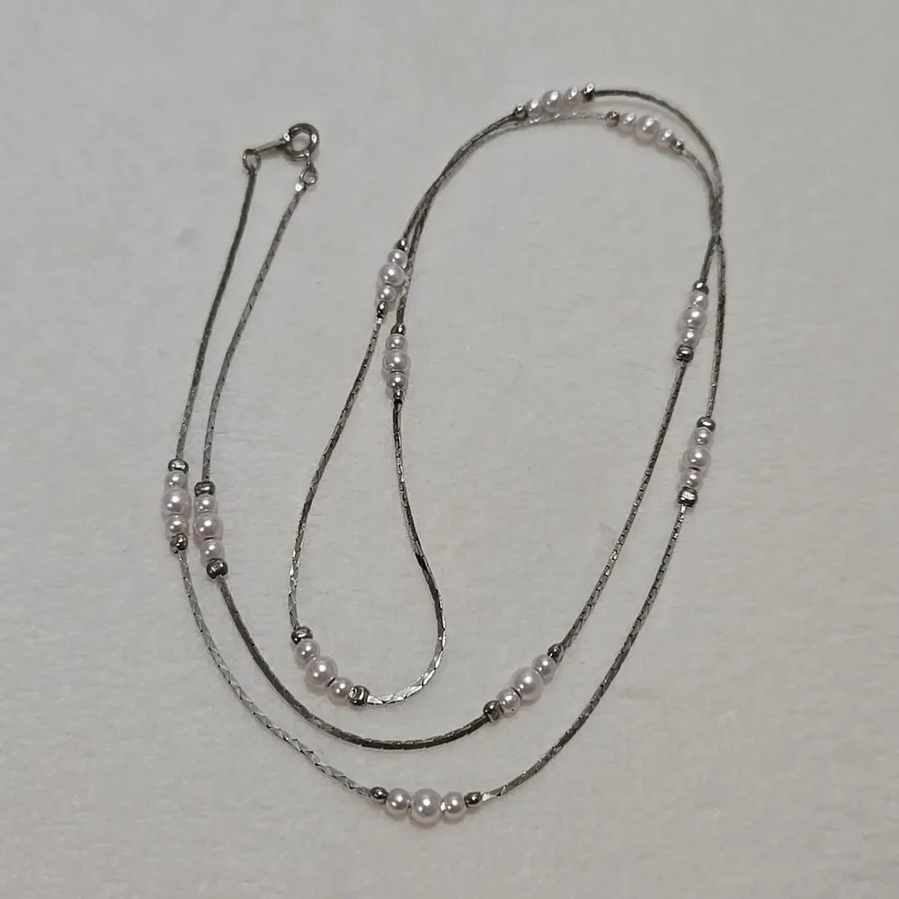 Silver Pearl Necklace